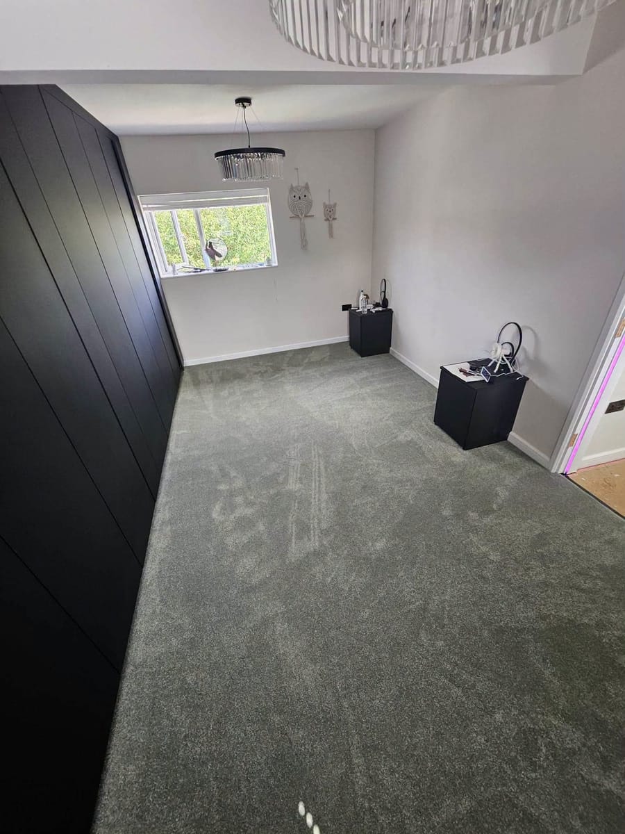 green grey panelled room, fitted by BDL Carpets & Vinyl in Sheffield