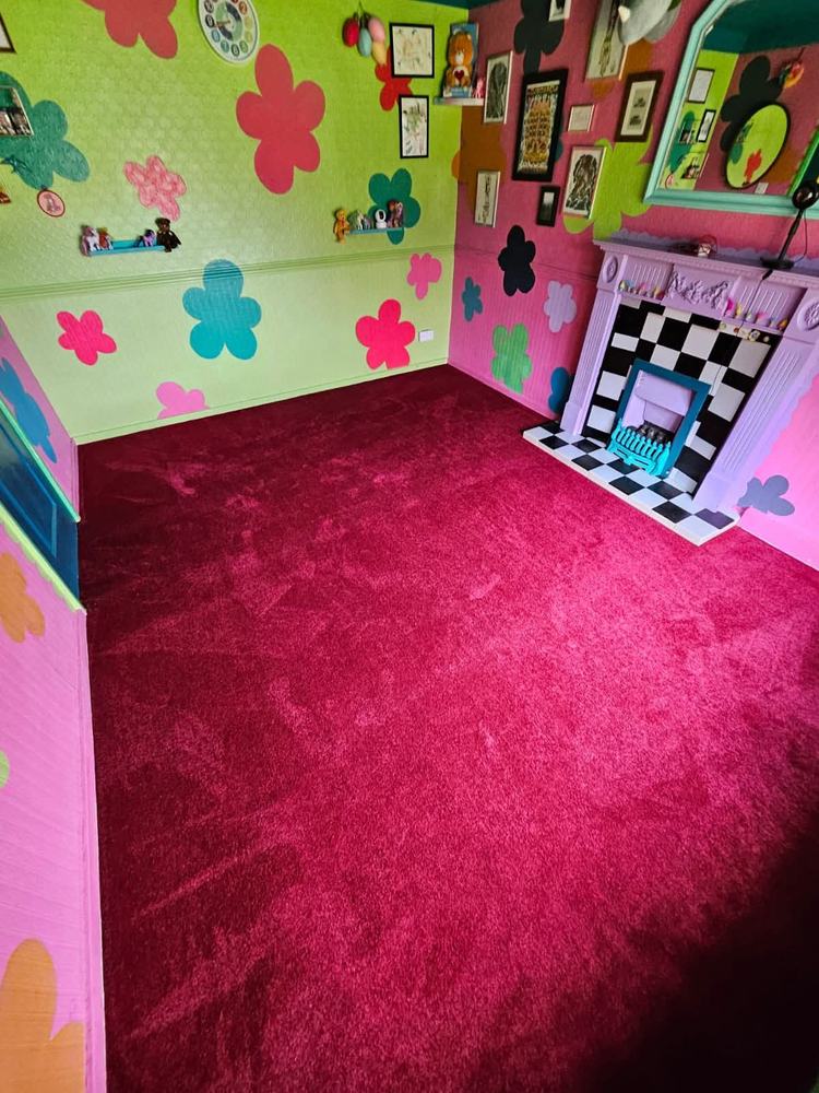 Bright pink children's bedroom carpet fitted by BDL Carpets & Vinyl