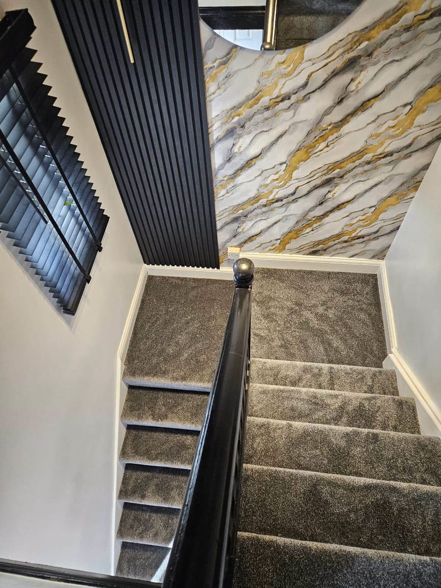 landing feature wall, fitted by BDL Carpets & Vinyl in Sheffield